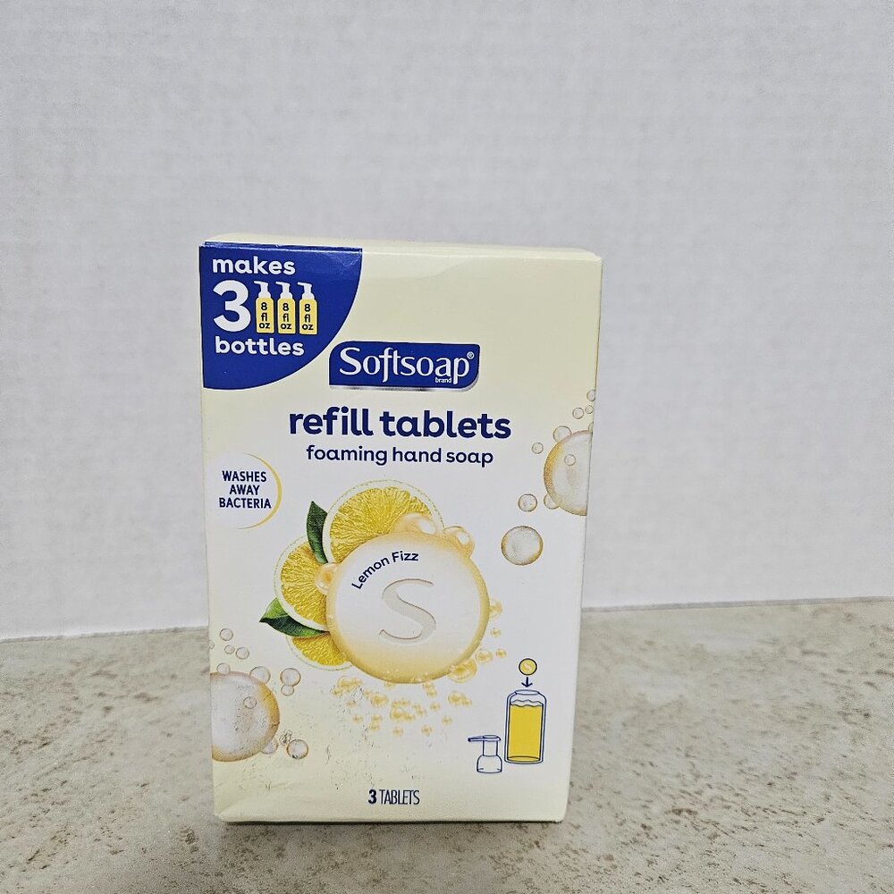 Softsoap Foaming Hand Soap Tablet Refills, Lemon Fizz, 3 Tablets Total